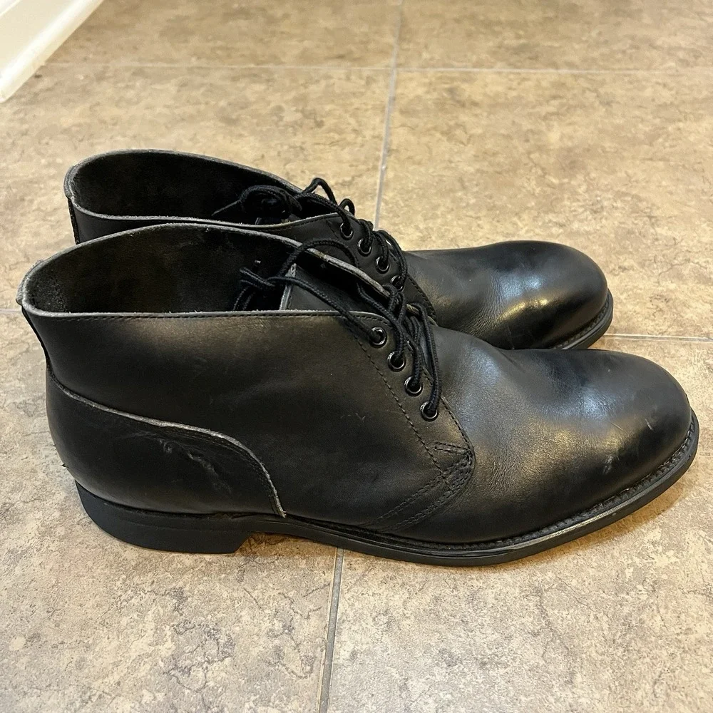 VINTAGE Men' Size‎ 12.5 Biltrite Steel Toe EH Chukka Work Leather Black Boots